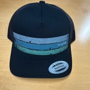 Travis Mathew Black Hat with Blue and Green Accents